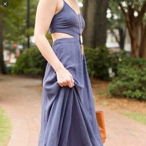 Aerie Blue Cutout Maxi Dress